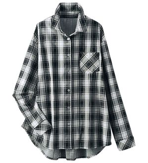 BELLUNA（ベルーナ）の「コットン・テンセル（ＴＭ）繊維　裏サラＵＶカットシャツ（シャツ）」｜モノトーンチェック