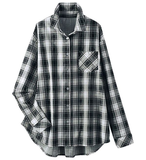 BELLUNA（ベルーナ）の「コットン・テンセル（ＴＭ）繊維　裏サラＵＶカットシャツ（シャツ）」｜モノトーンチェック