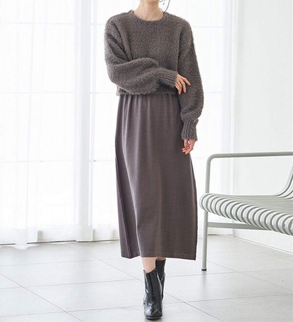 RANAN（ラナン）の「フェザーニットワンピースアンサンブル（ニットワンピース）」｜詳細画像