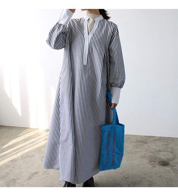 GeeRA（ジーラ）の「フレアーロングシャツワンピース（シャツワンピース）」｜詳細画像