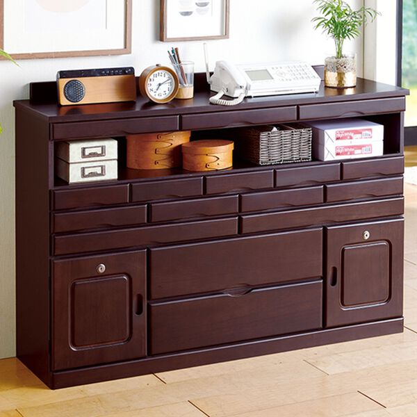 「引き出しいっぱいキャビネット（キャビネット）」｜ダークブラウン