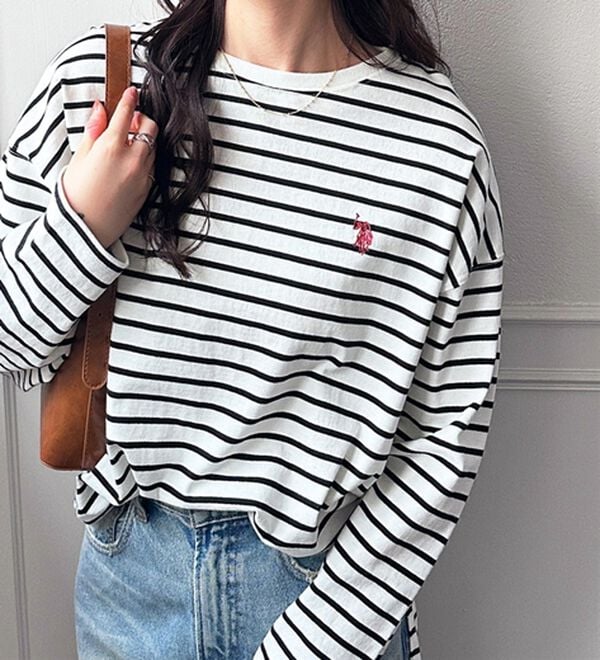 GeeRA（ジーラ）の「【Ｕ．Ｓ．ＰＯＬＯ ＡＳＳＮ】オーバーサイズ刺しゅうロンＴ（カットソー）」｜詳細画像