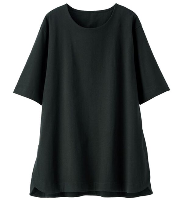 BELLUNA（ベルーナ）の「＜プレミアムスムースコットン＞ロング丈Ｔシャツ（カットソー）」｜詳細画像