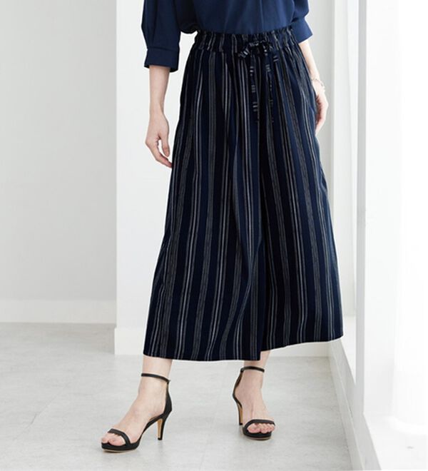 BELLUNA（ベルーナ）の「【接触冷感】レーヨン素材プリントワイドパンツ（ワイドパンツ・ガウチョ）」｜詳細画像