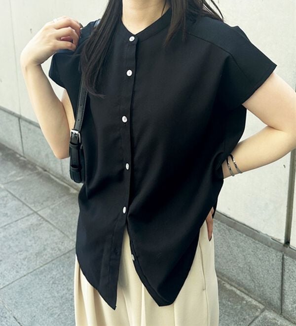 GeeRA（ジーラ）の「綿タッチフレンチスリーブブラウス（ブラウス）」｜詳細画像