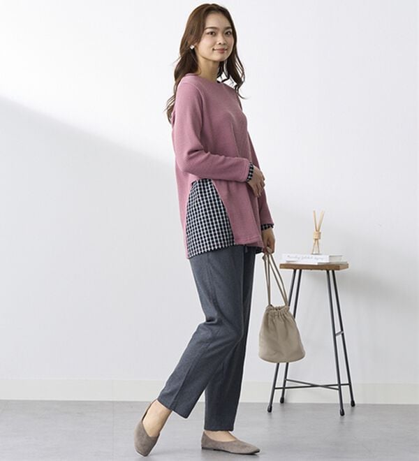 BELLUNA（ベルーナ）の「綿１００％やわらかゆるパンツ（フルレングスパンツ）」｜詳細画像