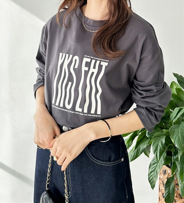 GeeRA（ジーラ）の「綿１００％アソートロゴロングＴｅｅ（カットソー）」｜詳細画像