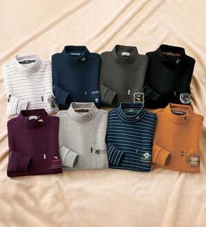 「柔らか素材のブランドハイネックシャツ（メンズカットソー）」｜詳細画像