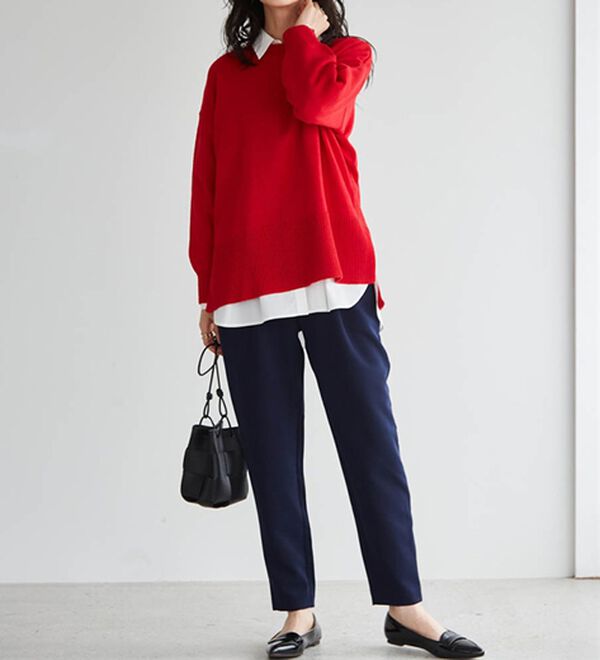 RANAN（ラナン）の「【選べる股下】美脚シルエットタックパンツ（股下６１・６５ｃｍ）（フルレングスパンツ）」｜詳細画像