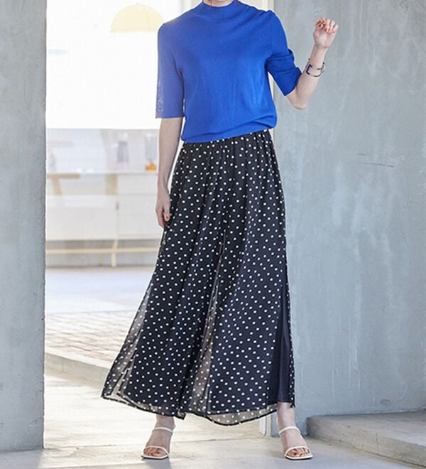 RANAN（ラナン）の「ひんやり！サイドスリットシフォンパンツ（フルレングスパンツ）」｜詳細画像