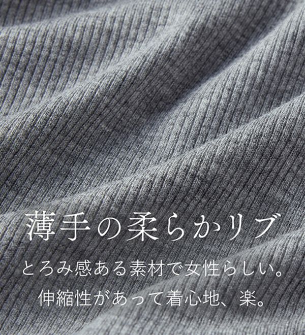 Viola e Viola（ヴィオラ エ ヴィオラ）の「１枚着映えレイヤード風ヘンリーネックリブトップス（カットソー）」｜詳細画像