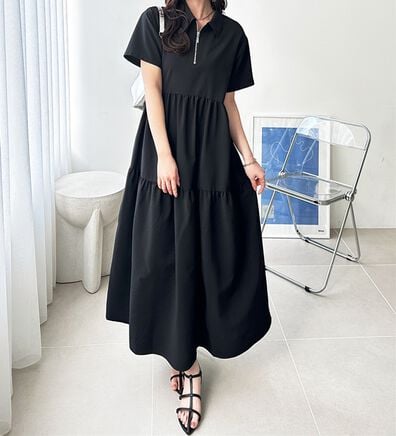 GeeRA（ジーラ）の「サッカーティアードハーフジップワンピース（その他ワンピース）」