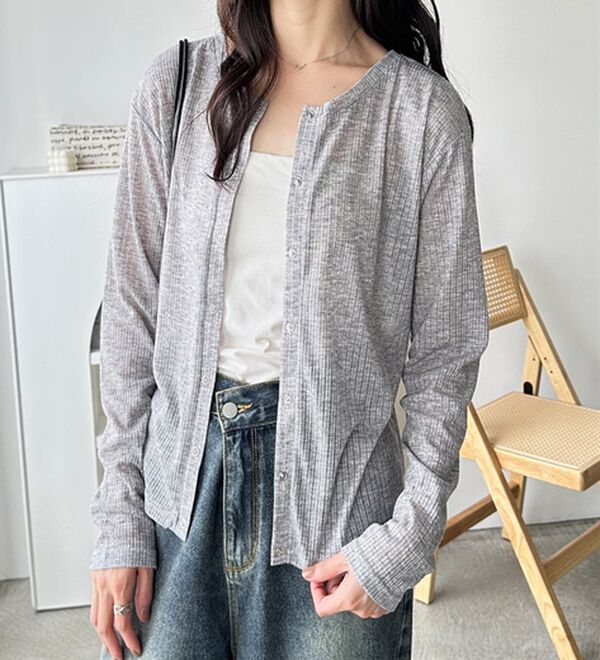 GeeRA（ジーラ）の「カーデにもなる前後２ＷＡＹシアーリブトップス（カットソー）」｜詳細画像