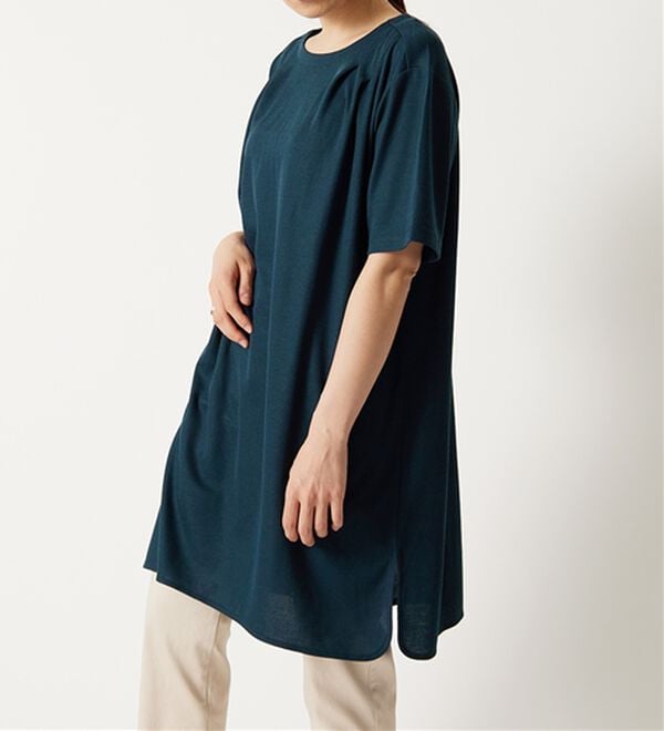 BELLUNA（ベルーナ）の「【接触冷感】かのこ素材タックデザインチュニックワンピース（その他ワンピース）」｜詳細画像