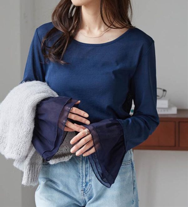 RANAN（ラナン）の「フレアーチュール袖スラブシアーＴ（カットソー）」｜詳細画像