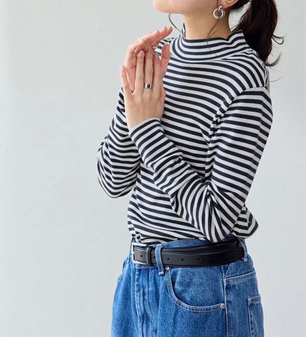 BELLUNA（ベルーナ）の「【選べる衿】肌に優しい綿１００％暖か発熱素材プルオーバー＜ベルホット　コットン＞（カットソー）」｜詳細画像