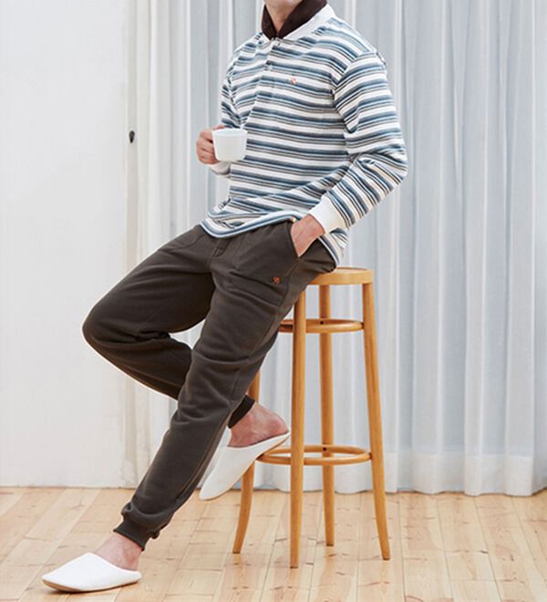 「【２着組】＜アーノルド　パーマー＞首まで暖かリラックスパジャマ（メンズルームウェア）」｜詳細画像