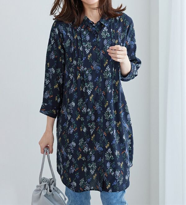 BELLUNA（ベルーナ）の「レーヨン素材ピンタック使いワンピース（その他ワンピース）」｜詳細画像