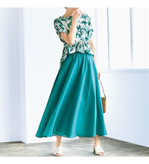 VINNO（ヴィノ）の「綿ボイルサーキュラーマキシスカート（ロングスカート）」｜詳細画像