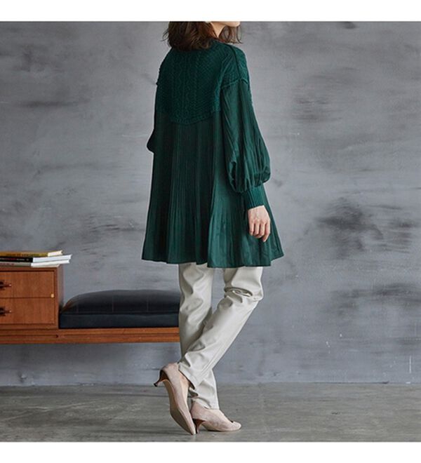 RANAN（ラナン）の「ニットドッキングプリーツブラウス（ブラウス）」｜詳細画像