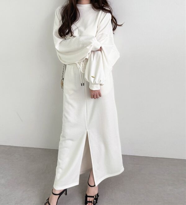 GeeRA（ジーラ）の「フロントスリットスウェットナロースカート（ロングスカート）」｜詳細画像