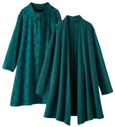 BELLUNA（ベルーナ）の「花柄ジャカード素材トッパーアンサンブル（チュニック）」