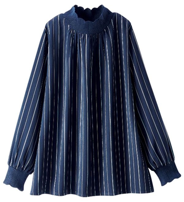 BELLUNA（ベルーナ）の「衿＆袖ニット使い美人顔ブラウス（ブラウス）」｜詳細画像