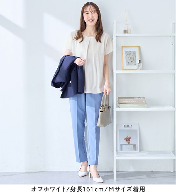 alotta（アロッタ）の「ひんやりタックデザインＴシャツ（カットソー）」｜詳細画像