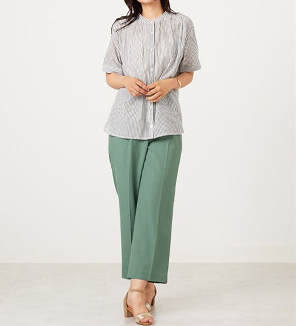 BELLUNA（ベルーナ）の「綿１００％バンドカラーシャツブラウス（ブラウス）」｜詳細画像