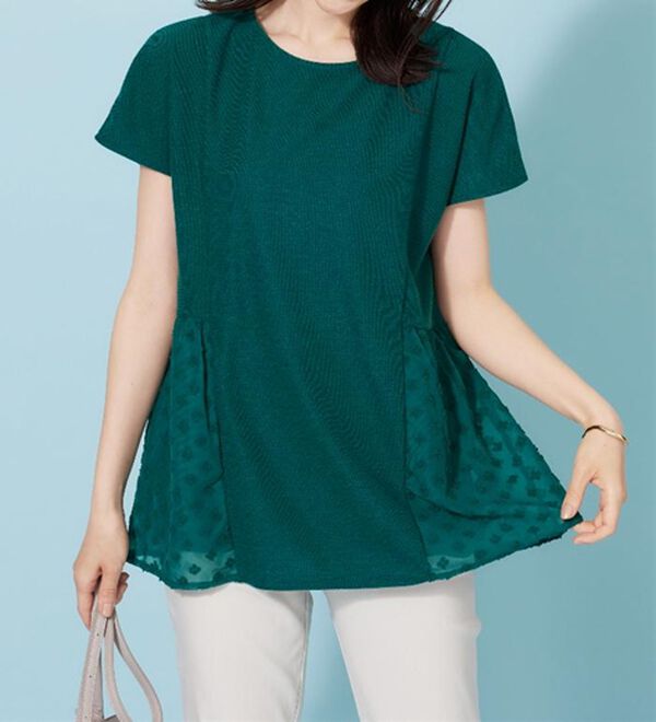 BELLUNA（ベルーナ）の「サイドシアードット切替チュニック（チュニック）」｜詳細画像