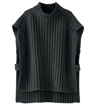 BELLUNA（ベルーナ）の「ワイドリブハイネックデザインニットベスト（ベスト）」