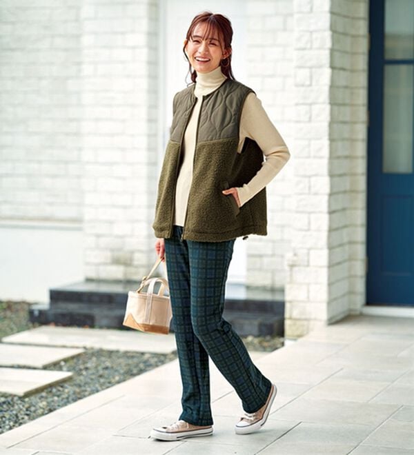 BELLUNA（ベルーナ）の「まるではく毛布！静電防止付裏ファーイージーパンツ（フルレングスパンツ）」｜詳細画像