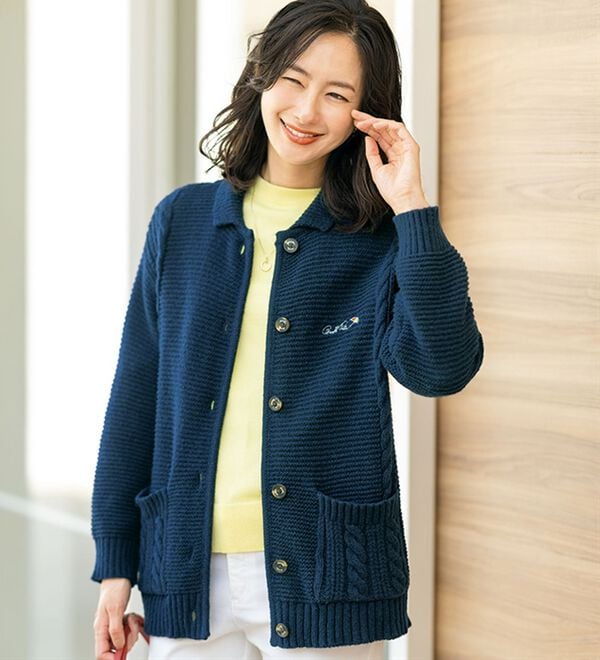 ルフラン（ルフラン）の「【ＡＰ】衿付編地ニットジャケット（その他ジャケット）」｜詳細画像