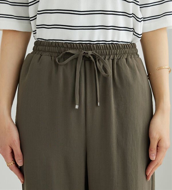 BELLUNA（ベルーナ）の「【快適Ｌａｂ．】お手入れ楽々ビンテージ調素材ワイドパンツ（ワイドパンツ・ガウチョ）」｜詳細画像