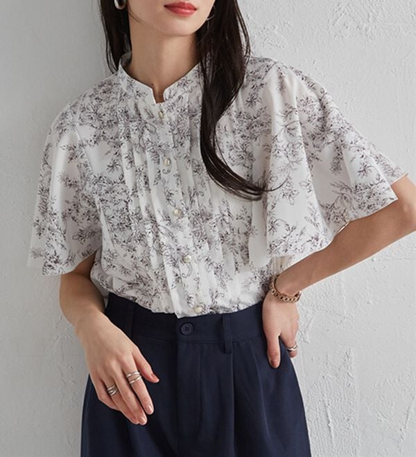 RANAN（ラナン）の「【新色追加】ひんやり！ピンタックフレアー袖ブラウス（ブラウス）」｜詳細画像