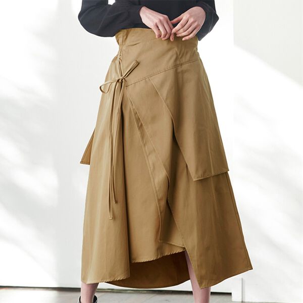 RANAN（ラナン）の「ラップデザインハイウエストスカート（ロングスカート）」｜詳細画像