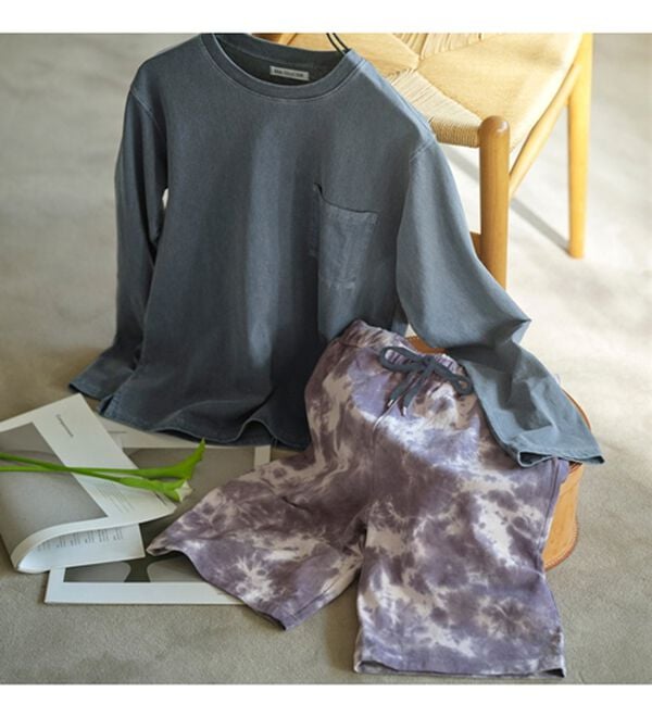 YU'NOW（ユナウ）の「【上下２点セット】ＵＳＡコットンＴシャツ＆パンツセット＜ユニセックス＞（パジャマ・ルームウェア）」｜詳細画像