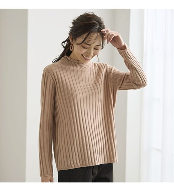 BELLUNA（ベルーナ）の「ウール入りウォッシャブルセーター（ニット・セーター）」｜詳細画像