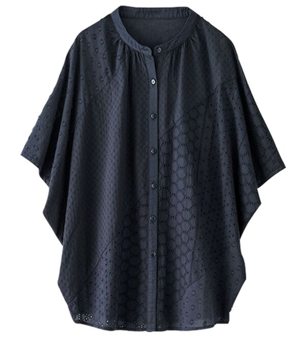BELLUNA（ベルーナ）の「ゆったり涼やか！綿１００％刺しゅう切替チュニック（チュニック）」｜詳細画像
