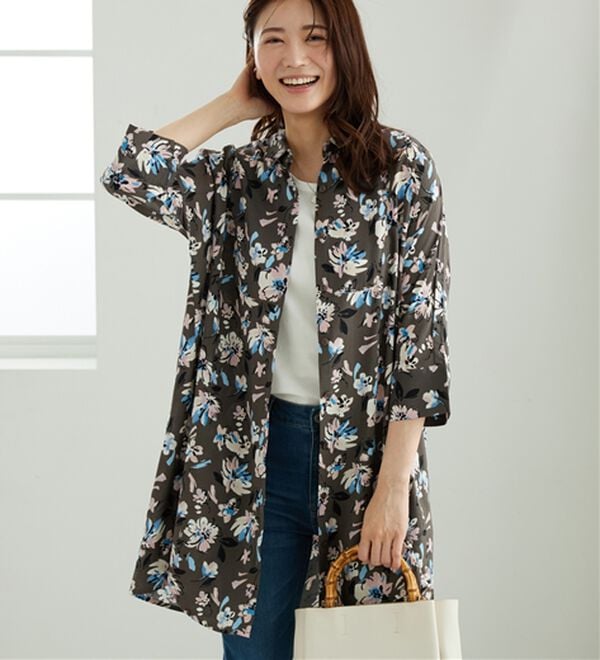 「【接触冷感】レーヨン素材ブザム切替ワンピース（その他ワンピース）」｜詳細画像