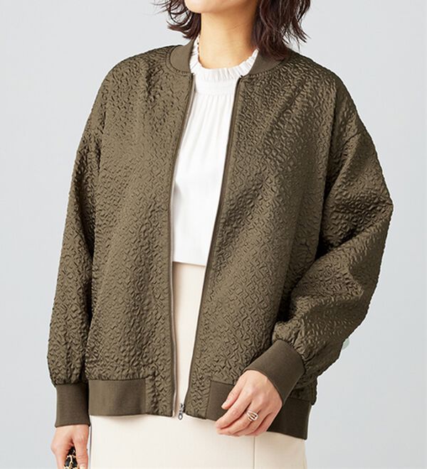 BELLUNA（ベルーナ）の「【Lagrilua】ふくれジャカードブルゾンジャケット（ブルゾン）」｜詳細画像