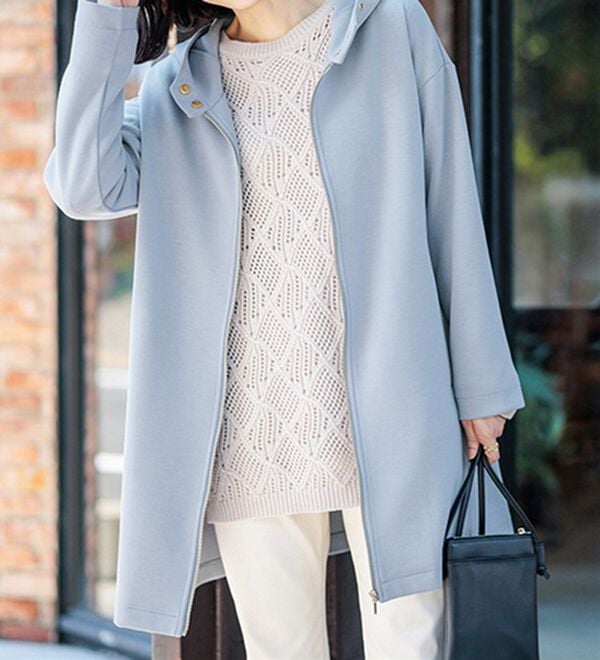 BELLUNA（ベルーナ）の「衿デザインロング丈パーカー（パーカー）」｜詳細画像