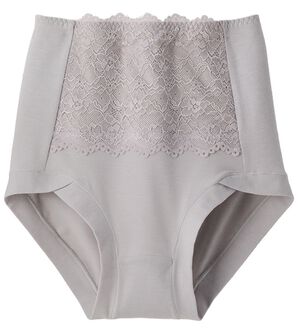 LAVIENNE（ラヴィエンヌ）の「お腹の冷えから守る！ひみつの温もり綿混ショーツ　単品（ショーツ）」｜グレー