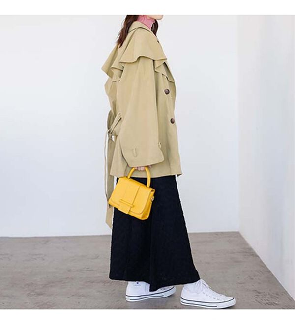 GeeRA（ジーラ）の「ポンチョデザイントレンチ風コート（ハーフコート）」｜詳細画像