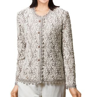 「総レースジャケット（その他ジャケット）」｜グレージュ