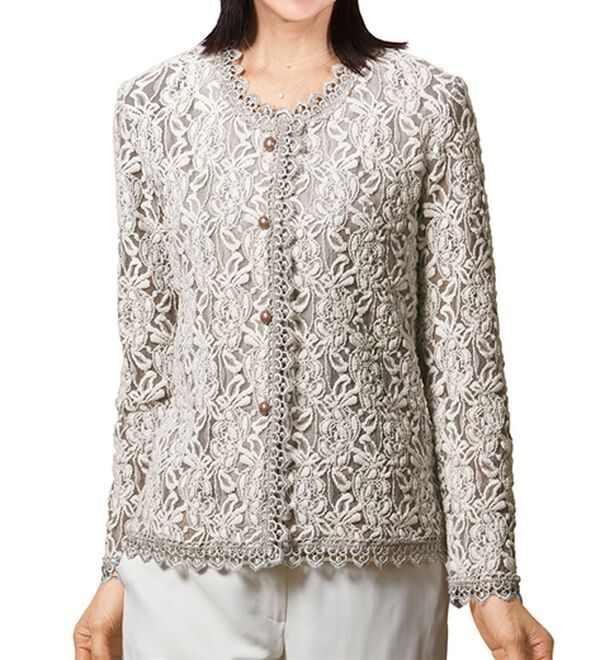 「総レースジャケット（その他ジャケット）」｜グレージュ