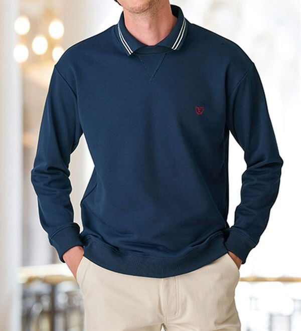 「重ね着いらずのポロ衿トレーナー（メンズトレーナー）」｜詳細画像