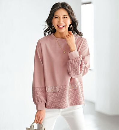 BELLUNA（ベルーナ）の「キルト切替スピンドル使いプルオーバー（カットソー）」