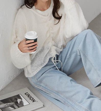RANAN（ラナン）の「モヘアライク２ＷＡＹギャザーニット（ニット・セーター）」