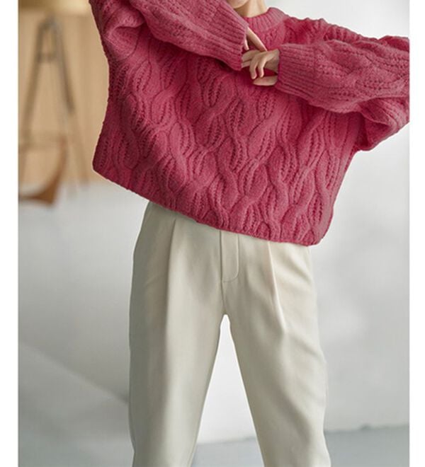 RANAN（ラナン）の「ビッグケーブル短丈ニット（ニット・セーター）」｜詳細画像